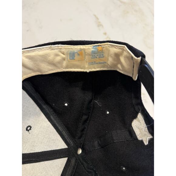 Vintage Starter San Francisco Giants Hat Cap Snapback Adjustable 100% Wool Black - Picture 5 of 7